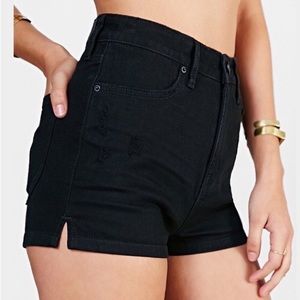 BDG Pin Up Super High Rise Jean Shorts in Black